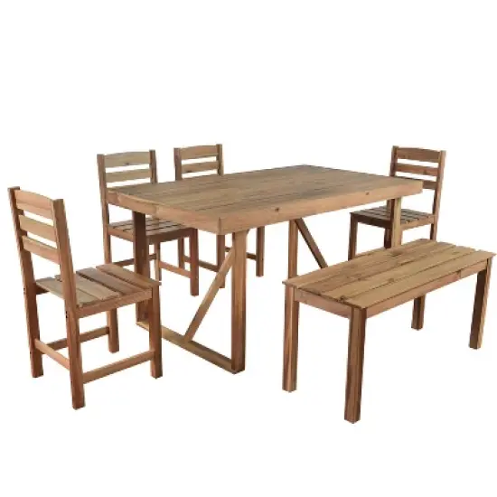 FIONECA High-Quality Acacia Wood Outdoor Table & Chair Set for Patio, Balcony, Backyard image {7}