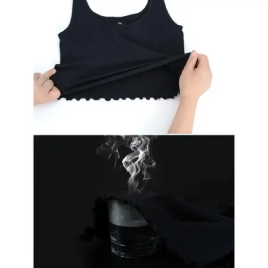 DOMETOUR Solid Crop Sleeveless Ribbed Knit Top image {9}