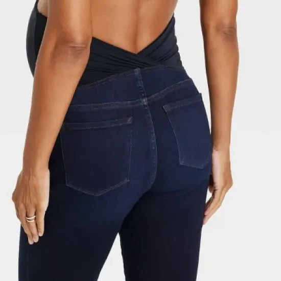 Over Belly Ankle Bootcut Maternity Pants - Isabel Maternity by Ingrid & Isabel&trade; Dark Wash image {4}