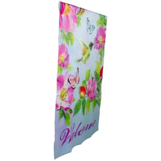 Northlight Welcome Hummingbird Floral Outdoor House Flag 28" x 40" image {3}