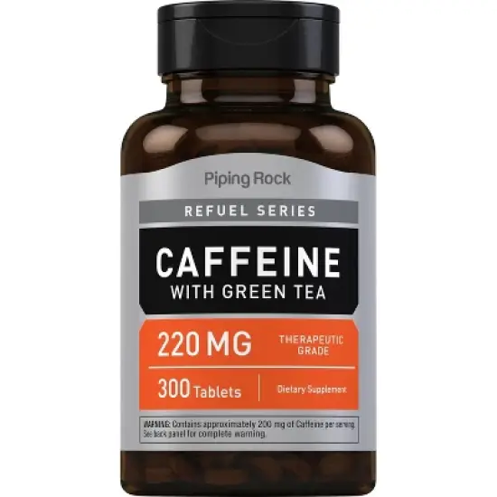 Piping Rock Caffeine Pills with Green Tea 220mg | 300 Tablets image {7}