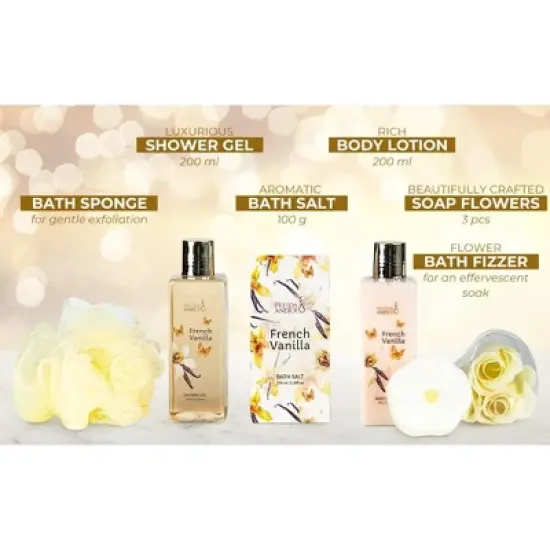 French Vanilla Shoe Spa Gift Set Bath Essentials Gift Basket image {2}