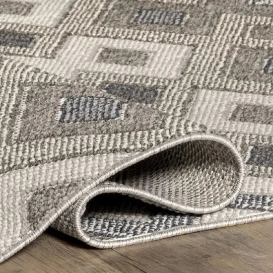 Nuloom Kris Transitional Diamond Indoor/Outdoor Patio Area Rug, 4' x 6', Gray image {3}