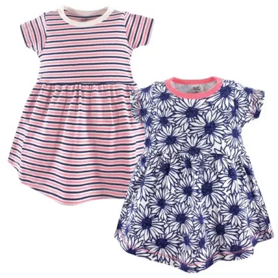 Touched by Nature Baby and Toddler Girl Organic Cotton Short-Sleeve Dresses 2pk, Daisy image {1}