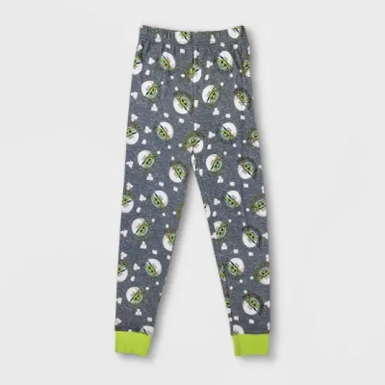 Boys' LEGO Star Wars: The Mandalorian 4pc Cotton Pajama Set - Heather Gray/Green/Back image {4}