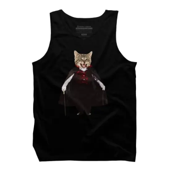 Men's Design By Humans Catcula Cat Kitten Dracula Cute Funny Halloween t shirt By JOHANNESART Tank Top image {5}