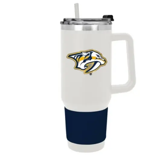 NHL Nashville Predators White Colossus Travel Mug with Team Color Silicon Gripe - 40oz image {5}