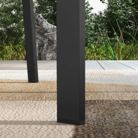 Outsunny Slatted Design Patio Dining Chairs, Set of 2 Stackable Garden Chairs image {4}