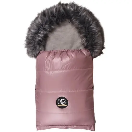 Cover Baby 0-3 Years Organic Premium Gray Wool Adjustable Footmuff in Pastel Pink image {3}