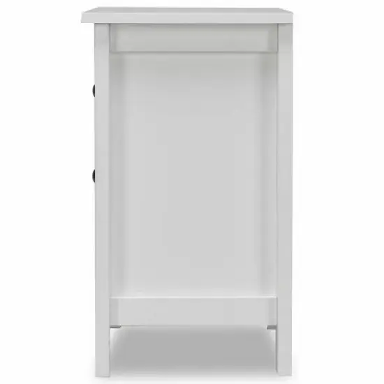 2PCS Nightstand End Beside Table Drawers Modern Storage Bedroom Furniture White image {8}