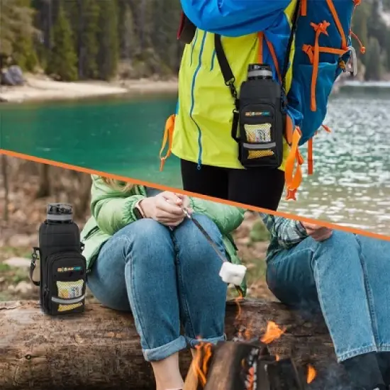 SUN CUBE Water Bottle Holder Strap, Insulated Neoprene Sleeve Bag Carrier, Crossbody Carrying Sling Purse Pouch Pocket Walking Hiking image {5}