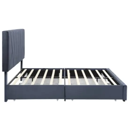 Laporte Upholstered Bed with 4 Side Drawers - miBasics image {7}