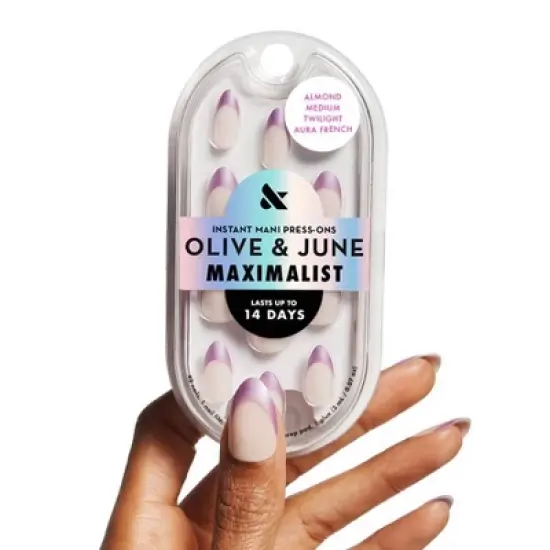 Olive & June Press-On Fake Nails - Maximalist - M Almond - Twighlight Aura French - 42ct image {3}