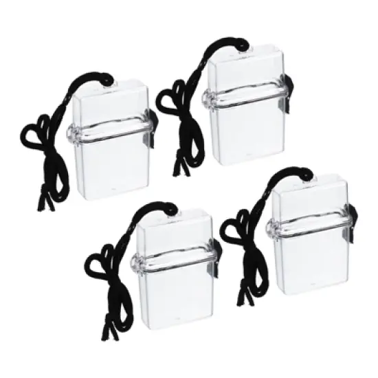 Unique Bargains Waterproof Case ID Card Badge Holders with Lanyard 4 Pcs image {6}