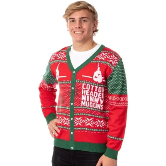 ELF The Movie Men's Cotton Headed Ninny Muggins Ugly Christmas Sweater image {4}