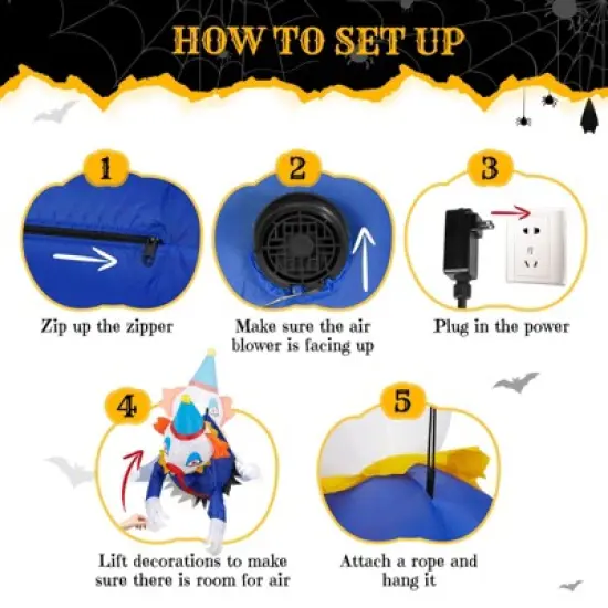 Angel Sar 3.3FT Halloween Inflatable Clown Window Breaker Decoration, LED Light-Up Scary Clown Blow Up for Indoor/Outdoor Yard, Lawn, Party image {6}