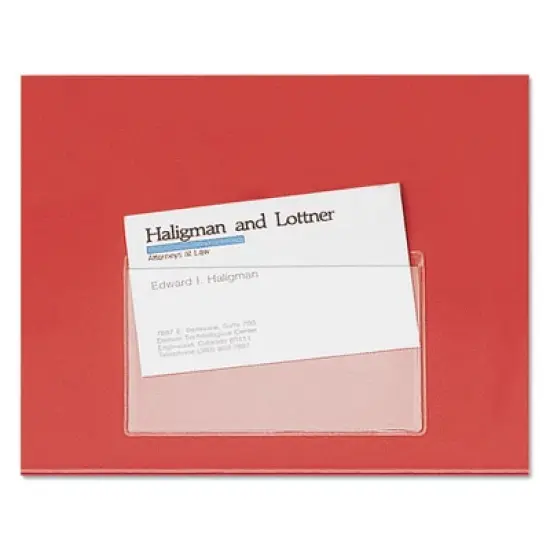 Cardinal Hold It Poly Business Card Pocket, Top Load, Clear, 10/pack, 3.75" X 2.38" image {2}