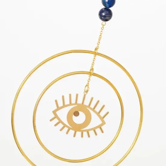 Woodstock Chimes Suncatcher Evil Eye, Blue Stone 12" image {1}