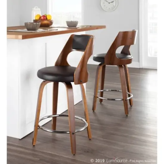 Set of 2 Cecina Upholstered Counter Height Barstools - Lumisource image {9}