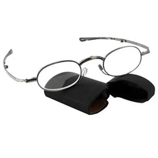Calabria Spec-Folding COMPACT Metal Designer Reading Glasses Antique Silver+1.50 image {5}
