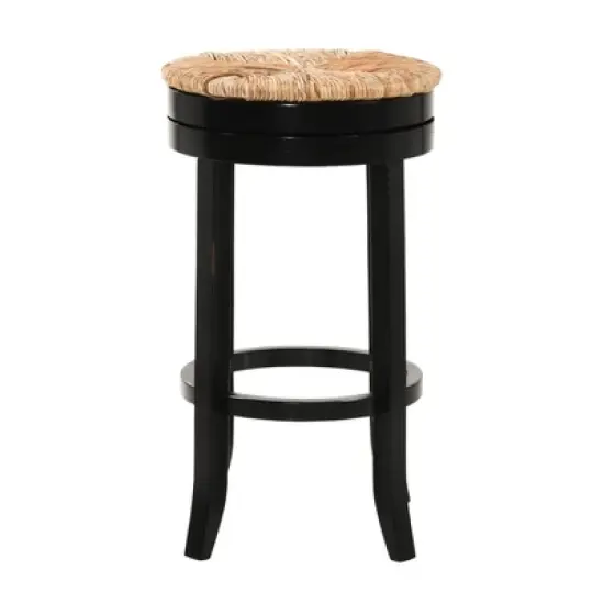 30" Leif Swivel Rush Seat Barstool Antique - Carolina Chair & Table image {2}