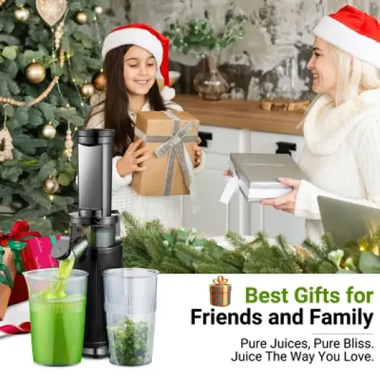 Juicer Machines with 108mm Feed Chute, 45-60 RPM Slow Masticating Juicer with Triple Stainless Steel Filter, 160W Pure Copper Motor, Reverse Function image {8}