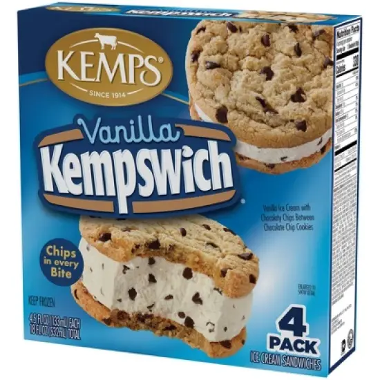 Kemps Vanilla Frozen Kempswich - 4pk image {3}