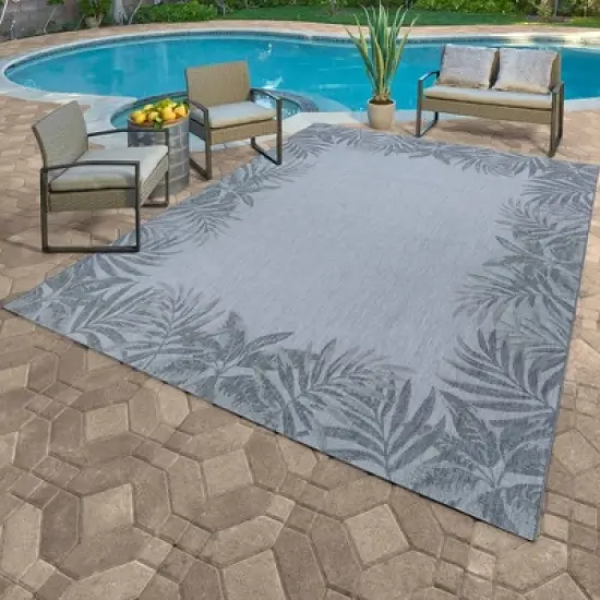 Paseo Tropic Border Outdoor Rug - Avenue33 image {1}