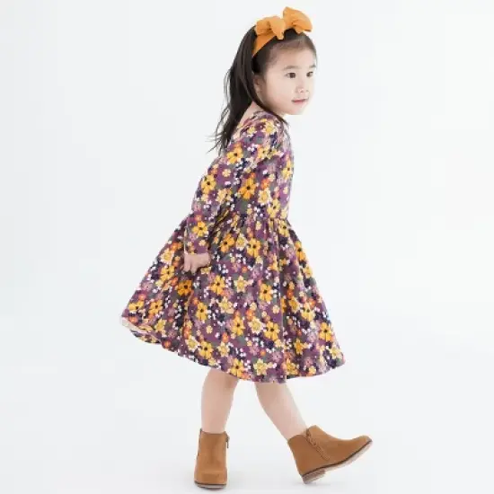 RuffleButts Girls Long Sleeve Twirl Dress image {2}