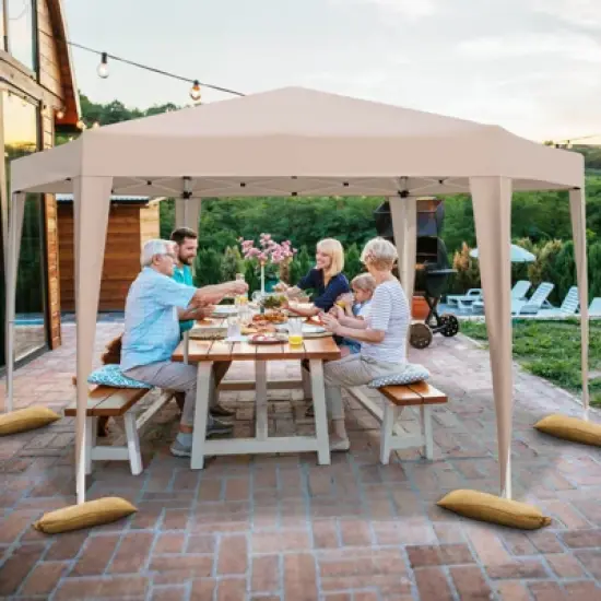 Costway 13 x 11.5 FT Hexagonal Gazebo Shelter with 3 Adjustable Height Carrying Bag image {8}