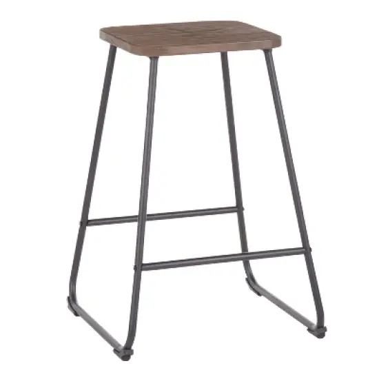 Set of 2 Zac Industrial Counter Height Barstool Espresso - LumiSource image {1}
