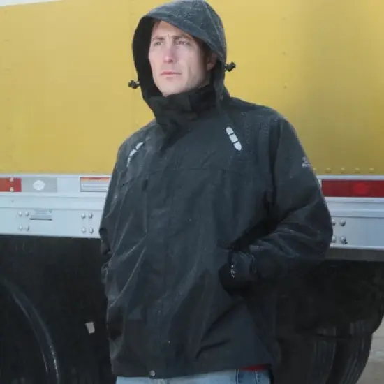 RefrigiWear Lightweight Rain Jacket - Waterproof Raincoat with Detachable Hood image {6}