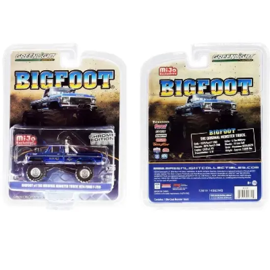 1974 Ford F-250 "Bigfoot #1 The Original Monster Truck" Chrome Blue Ltd Ed to 5,750 pcs 1/64 Diecast Car by Greenlight image {2}