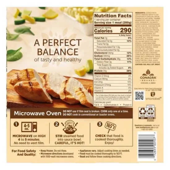 Healthy Choice Caf&eacute; Steamers Frozen Chicken Pesto Classico - 9.9oz image {6}