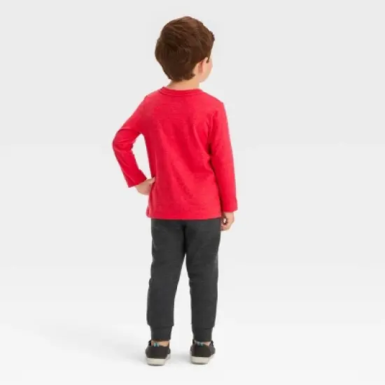 Toddler Boys' 2pc Long Sleeve Graphic T-Shirt and Fleece Jogger Pants Set - Cat & Jack&trade; Red image {1}