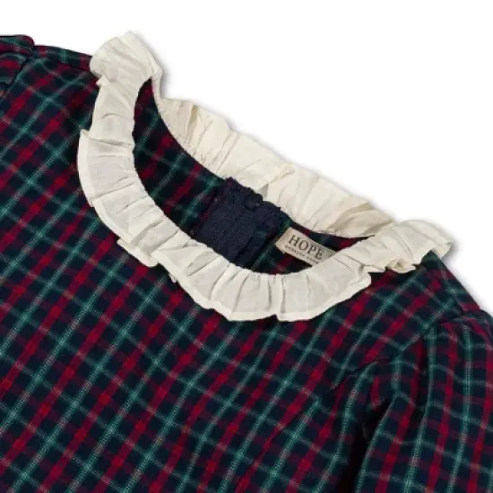 Hope & Henry Girls' 3/4 Sleeve Ruffle Trim Party Dress, Infant image {1}