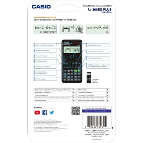 Casio FX-300 Scientific Calculator - Black: Approved for SAT, ACT, AP Calculus image {4}