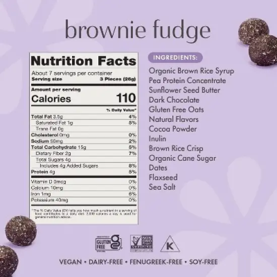 Boobie Lactation Oats Cookie Bites - Fudge Brownie - 6.4oz image {6}