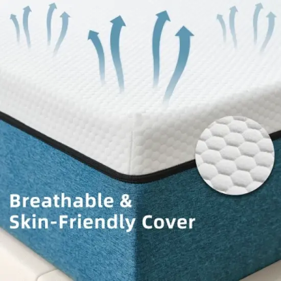 Twolike 8 Inch Comfort Memory Foam Mattress with Breathable & Removable Cover, without Fiberglass for Safer Sleep image {7}