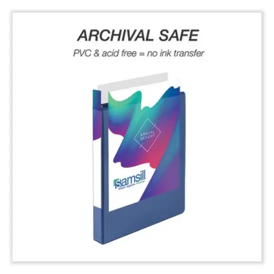 Samsill Durable D-Ring View Binders, 3 Rings, 1" Capacity, 11 x 8.5, Black/Blue/Green/Red, 4/Pack image {4}