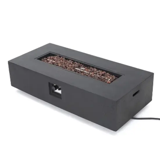 GDFStudio Hearth Outdoor 50,000 BTU Rectangular Lightweight Concrete Fire Pit Table image {9}