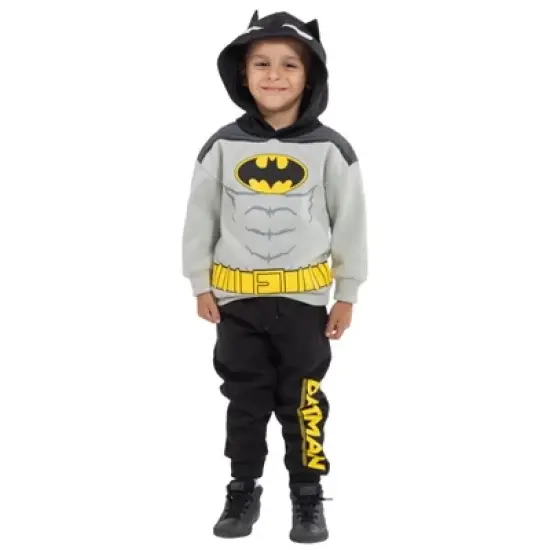 DC Comics Justice League Batman Superman Fleece Pullover Hoodie and Pants Outfit Set Toddler image {1}