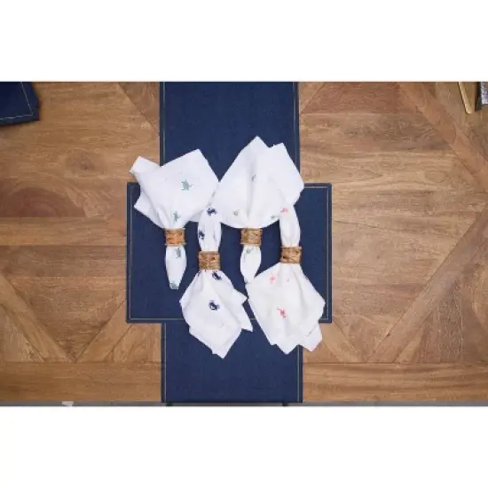 C&F Home Green Palms Embroidered Machine Washable Hemstitch Napkins Set of 6 image {4}