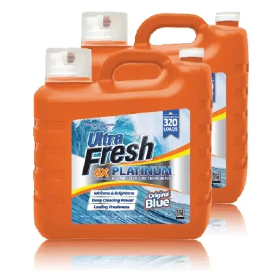 Ultra Fresh 5 Gal Liquid Laundry Detergent Washing Soap, 6X Platinum image {9}