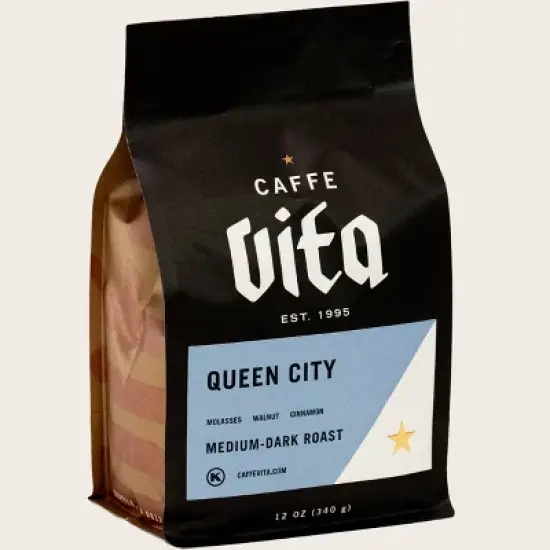 Caffe Vita Queen City Medium Roast Whole Bean Coffee - 12oz image {1}