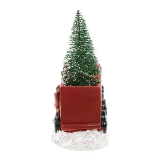 Northlight LED Lighted Frosted Trees in Train Christmas Decoration - 12" - Red and Gold image {5}