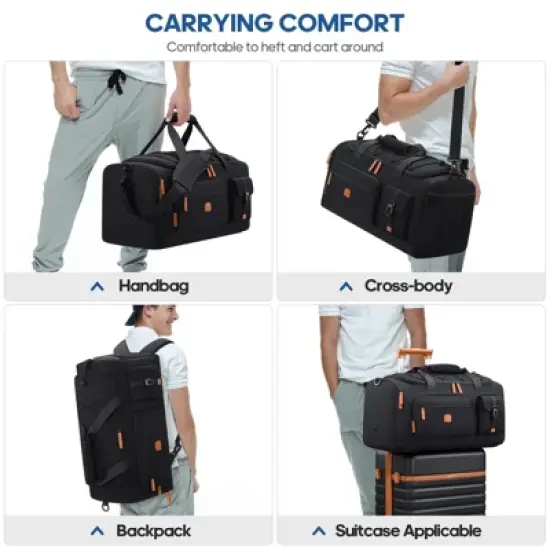 Gym Bag for Men and Women with Shoe & Laptop Compartment, 3-in-1 Sports Travel Duffel Bag image {2}