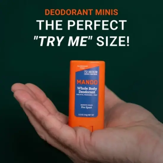 Mando Whole Body Men's Smooth Solid Deodorant Pro-Sport - Trial Size - Aluminum-Free 0.5oz image {6}