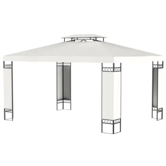 Outsunny 13' x 10' Patio Gazebo Outdoor Canopy Shelter with Double Vented Roof, Steel Frame for Lawn Backyard and Deck image {3}