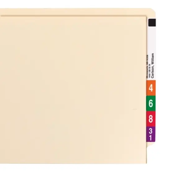 Smead End Tab Pocket Folder with Fastener, Straight-Cut Tab, 1 Pocket, Letter Size, Manila, 50 per Box (34100) image {12}